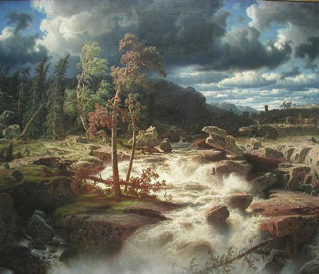 marcus larson Waterfall in Smaland China oil painting art
